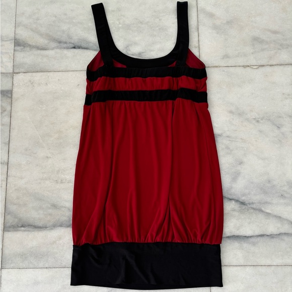 Vintage JFW Dress Red Black Thick Strap Pleated Vampire Gothic Y2K XL - Picture 2 of 8